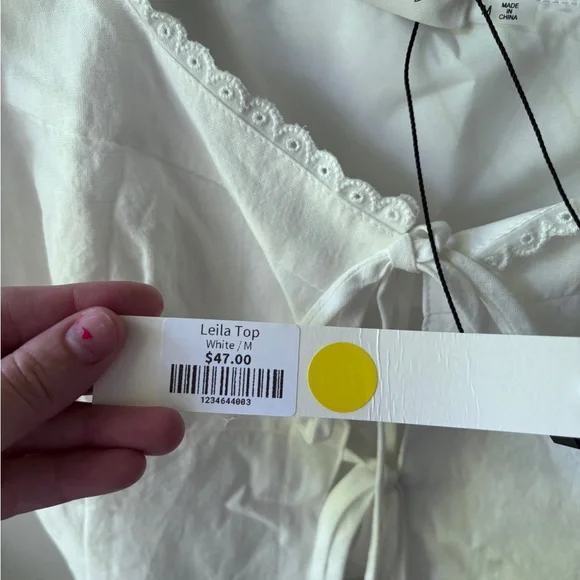 NWT Mustard Seed White Tie Front Tank | M - Picture 4 of 7